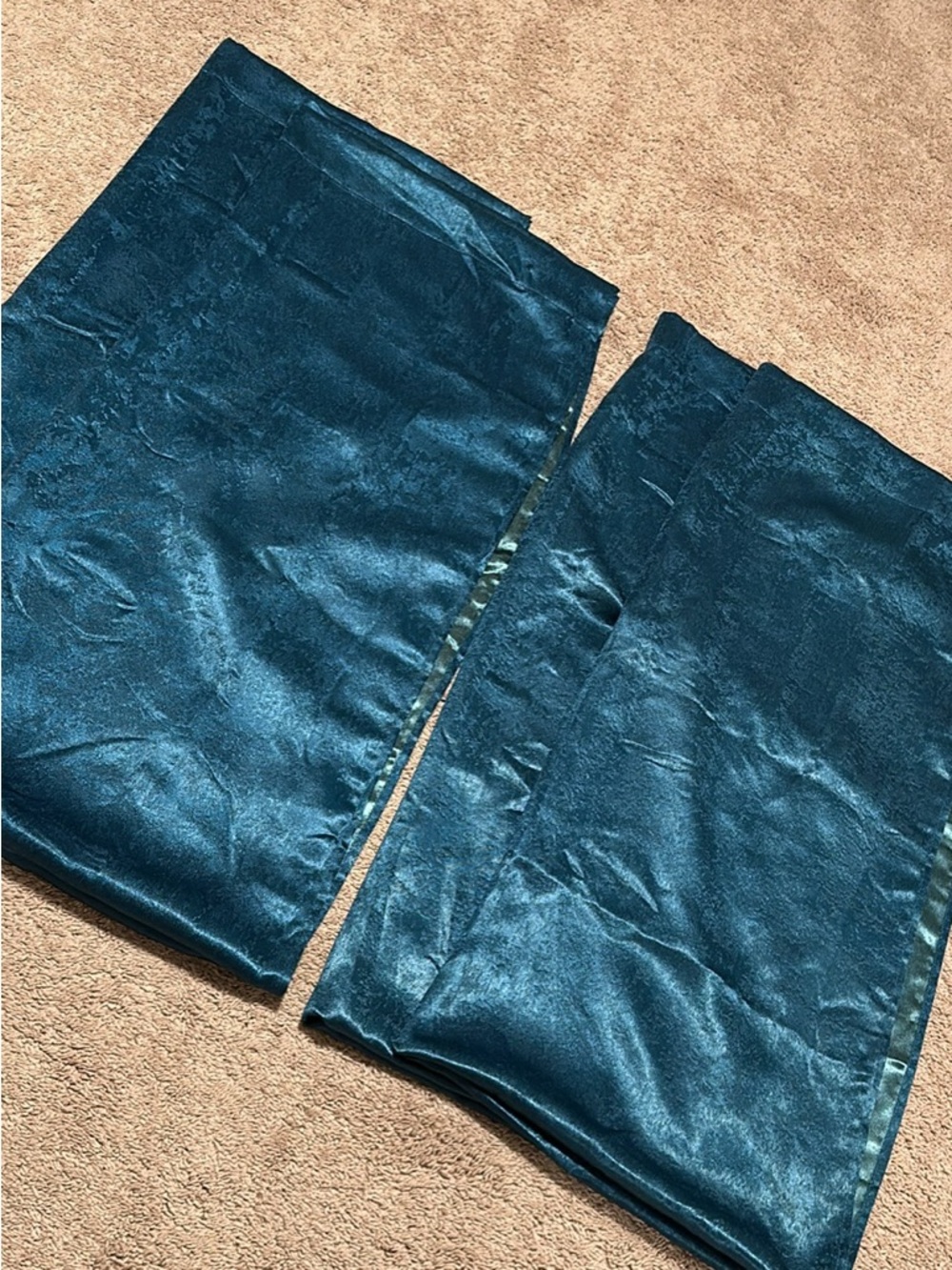 Teal Shimmer Curtain Panels - (4) 36x84” panels
